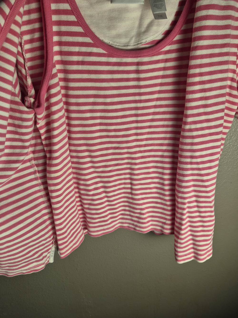 Liz ClairbornePink and White Striped  Tank Top And Shirt Set